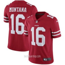Youth San Francisco 49ers #16 Joe Montana Authentic Red Home Vapor Jersey Bestplayer